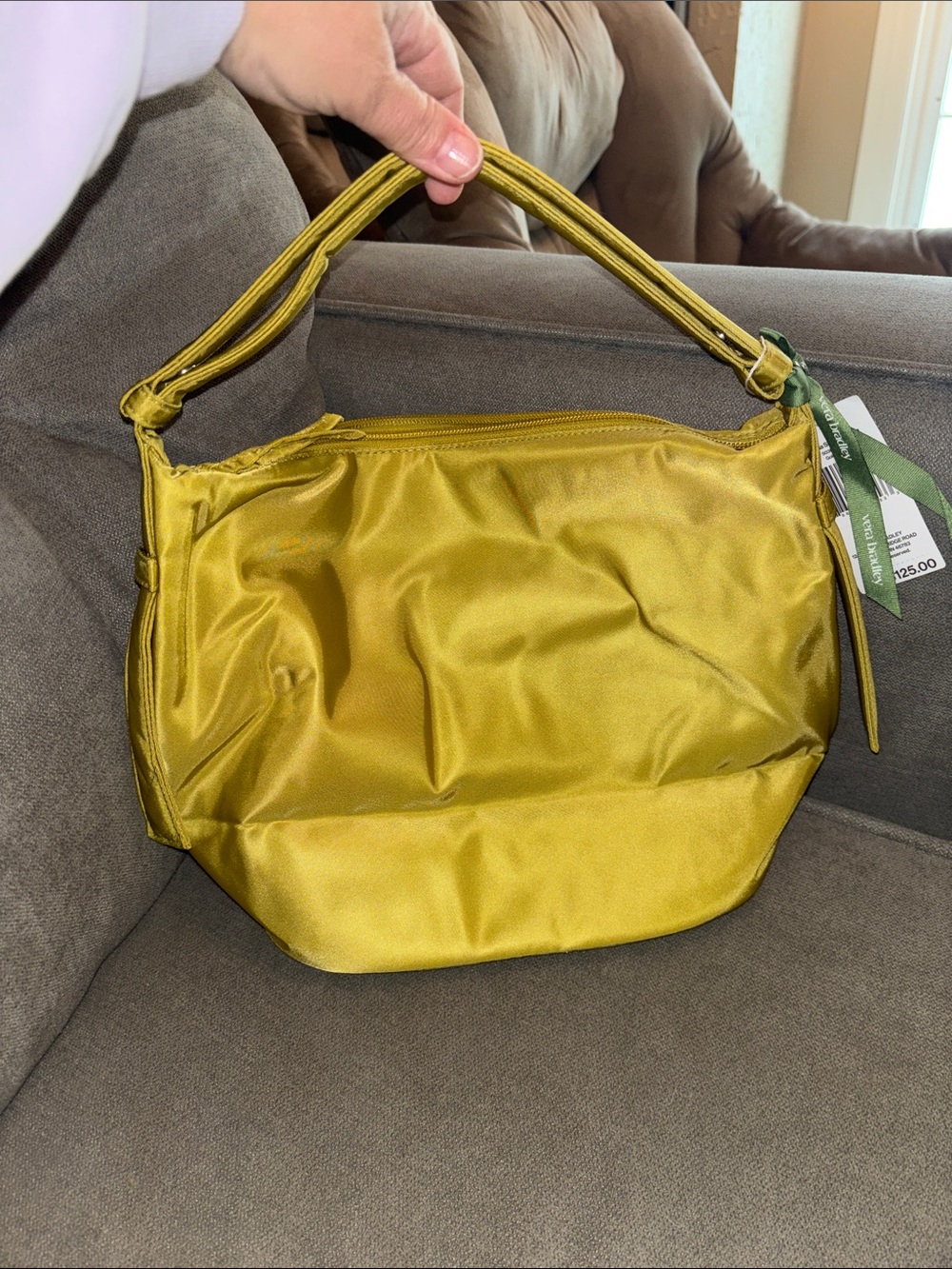 Vera Bradley Golden-Olive Nylon Astoria Shoulder Bag. NWT